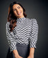 Round Standing Collar Half Sleeve Top
